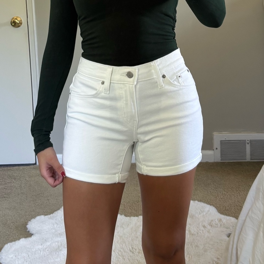 Levi's High White Denim Shorts